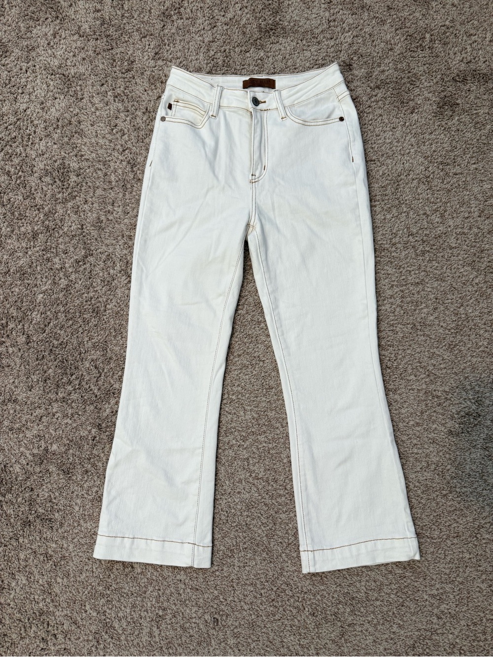 Judy Blue Ecru Kick Flare Jeans